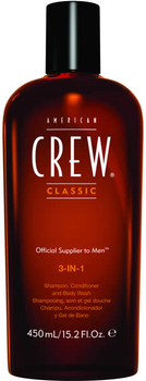 Засіб по догляду за волоссям і тілом American Crew 3-in-1 Shampoo Conditioner And Body Wash 450 мл (738678251416)