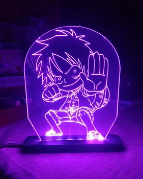 3D світильник-нічник Zayaka Ван Піс One Piece Luffy anime Фіолетовий 442