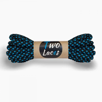 Шнурки для спортивной обуви Two Laces круглые 5 мм, длина 100 см, черный с голубым (66772743)