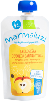 Органічне пюре Marmaluzi Яблучно-бананове в паучі 90 г (4779031614277)
