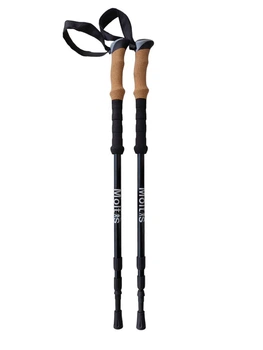 Палиці для скандинавської ходьби Moltis Relax 135 Antishock Black Original + насадки бочечки, скандинавські палиці з регульованою довжиною