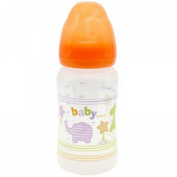 Пляшечка для годування Baby Team з широким горлом 6+, 250 мл (1002_оранжевый)