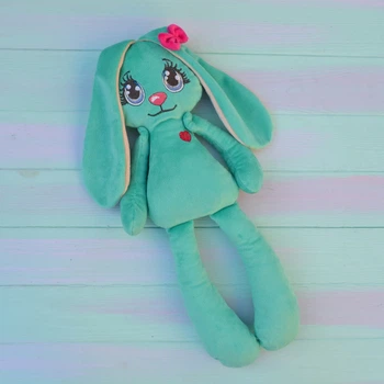 М'яка іграшка з вишивкою Baby Textile Зайчик 43 см 21335768 м'ятний