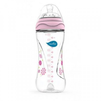 Пляшечка для годування Nuvita Mimic 330 мл 4м+ антиколиковая, розовая (NV6050Pink)