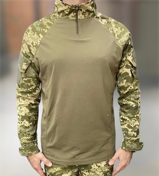 Армейская тактическая рубашка Убакс со вставками под локти Wolftrap Пиксель XL