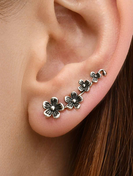 Сережки зі срібла 925 у формі квітів (АРТ. №6026c) Dadiverin Jewelry