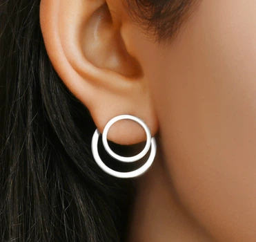 Сережки джекети з кільцями зі срібла 925 (АРТ. №6189) Dadiverin Jewelry