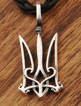Кулон Тризуб зі шнуром 55 см. Срібло 925°. (АРТ. №106/55) Dadiverin Jewelry
