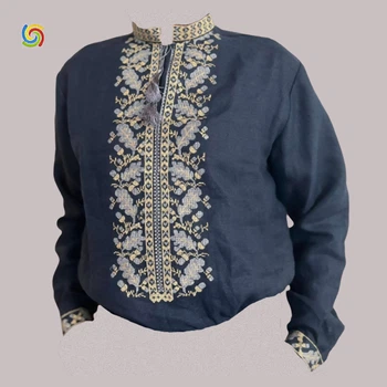Сорочка Українська вишиванка 444305311 колір синій розмір XXL/3XL