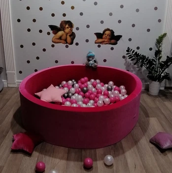 Сухой бассейн Maikinbaby круг 130х40х6 см и 350 шт шаров Бархат Малиновый (арт.М130-152)