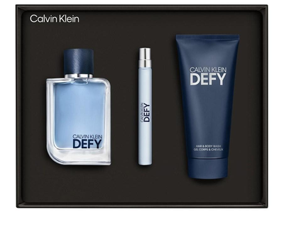 Набір Calvin Klein Defy Туалетна вода 100 мл + Туалетна вода 10 мл + Гель для волосся та тіла 100 мл (3616303455279)