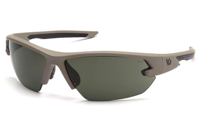 Очки защитные открытые Venture Gear Tactical Semtex 2.0 Tan (forest gray) Anti-Fog, чёрно-зелёные в песочной
