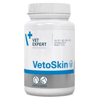 VetExpert VetoSkin пищевая добавка для здоровья кожи и шерсти кошек и собак, 90 таблеток