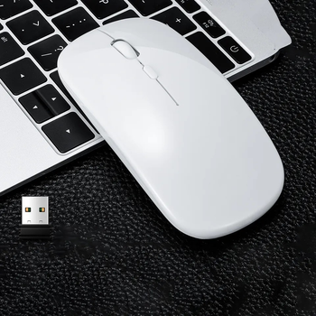 Бездротова акумуляторна мишка Bluetooth та USB адаптер Shenzhen Technology, біла