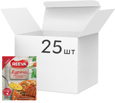 Упаковка приправы Reeva универсальной со вкусом курицы Куриная 80 г х 25 шт (4820179257342)