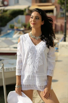 Пляжное платье с вышивкой Fresh Cotton 351 F-1c 44(M) Белый