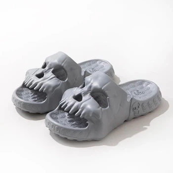 panpan　グレー38 Повседневные тапочки Skull для пляжа и улицы Серые 38р 24см Без