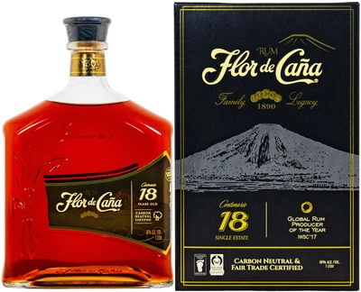 Ром Flor De Cana 18 років витримки в подарунковому пакованні 1 л 40% (7431008108345)