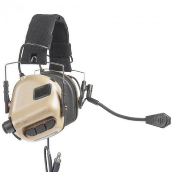 Навушники тактичні активні Earmor M32 MOD3 Tan шумозаглушувальні EM-M32-M3-TN