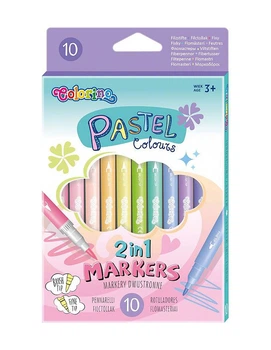 Фломастеры двухсторонние "PASTEL" 10 пастельных оттенков 5907620180875