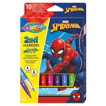 Фломастеры цветные SPIDERMAN с рисунком на корпусе двухсторонние 10 цветов 91833PTR 5907620191833