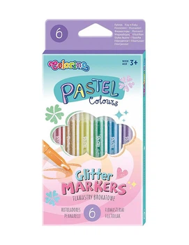 Фломастеры с блеском "СLITTER" 6 цветов серия "PASTEL" 5907620182565