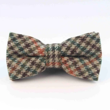 Метелик Bow Tie House Basic шерстяний коричневий твідовий в клітку 08875