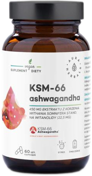 Ашвагандха Aura Herbals Ashwagandha KSM-66 Корінь 450 мг 60 капсул (SWU1003)