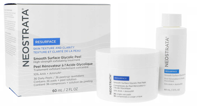 Набір Neostrata Пілінг для обличчя Resurface Smooth Surface Glycolic Peel 10% AHA 60 мл + Пади 36 шт (732013301347)