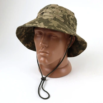 Тактична панама літня з фіксатором ріп-стоп 57 L Піксель