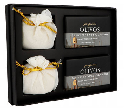 Zestaw Olivos Perfumes Soap Saint Tropez Glamour Soap Bar 2x250 g + Granular Soap 2x100 g (8681917310103)