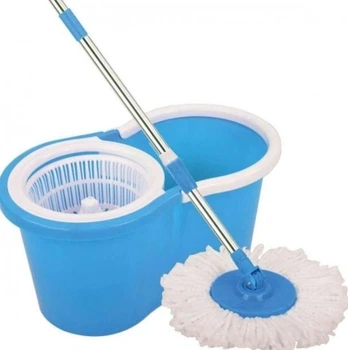 Турбо швабра с ведром и отжимом центрифугой Spin MOP 360 голубой