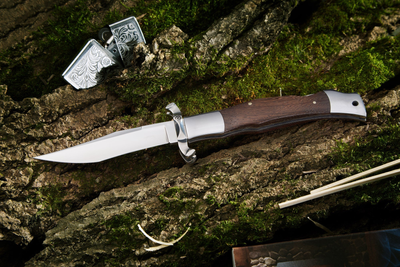 Складной Карманный Нож Финка Сталь 440C Стилет с Гардой