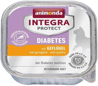 Mokra karma dla kotów z cukrzycą Animonda Integra Diabetes z drobiem - tacka 100g (4017721868372)