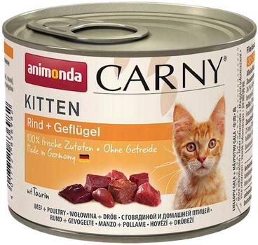 Mokra karma pełnoporcjowa dla kociąt i młodych kotów Animonda carny kitten smak: koktajl drobiowy 200 g (4017721839631)