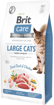 Безглютеновий сухий корм для великих дорослих котів Brit care Cat gf зі смаком птиці 7 кг (8595602540907)