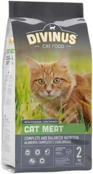 Sucha karma dla dorosłych sterylizowanych kotów Divinus Cat meat 2 kg (5600276940151)