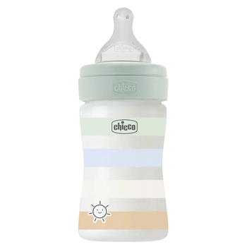Пластикова пляшечка Chicco Well-Being Colors, повільний потік, 0м+, 150 мл, блакитна 28611.21