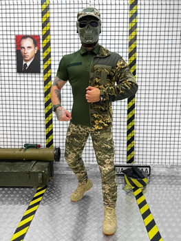 Тактический военный комплект Combo ( Флиска + Поло + Штаны ), Камуфляж: Пиксель ВСУ, Размер: S