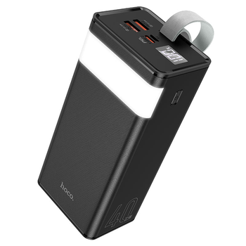 Повербанк с фонариком HOCO LED Powermaster J86 40000mAh |2USB/Type-C, PD/QC, 5A/22.5W| Черный