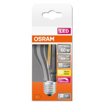Лампа світлодіодна 6.5W 220V 806lm 2700К E27 DIM 60х106mm груша [4058075115958] led cl a60 dim OSRAM
