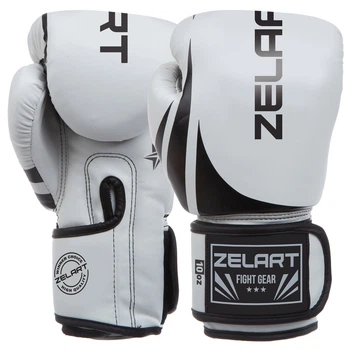 Перчатки для бокса и единоборств Zelart Fight Gear Heroe 8352 8 унций White-Black