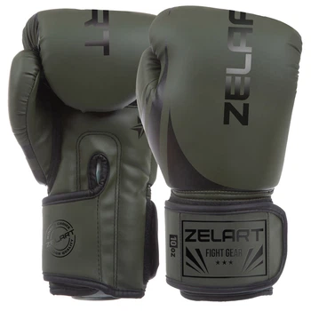 Перчатки для бокса и единоборств Zelart Fight Gear Heroe 8352 10 унций Dark Green-Black