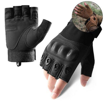 Перчатки тактические BDA; XL/10; Ворон. Универсальные тактические перчатки без пальцев. Армейские перчатки.