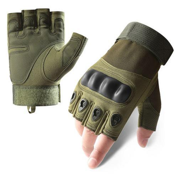 Рукавички тактичні BDA; M/8; Зелений. Універсальні тактичні рукавички без пальців. Армійські рукавички