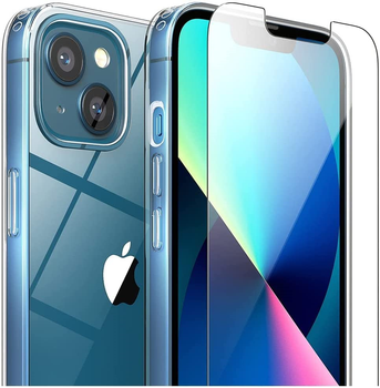 Чехол FlexGear с полной защитой для iPhone 13 и 2X защитных стекла для экрана - Crystal Clear (502307114-X002YJYWKP)
