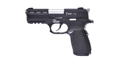 Сигнально-стартовый пистолет KUZEY S-320-3, 18+1/9 mm (Black/Black Grips) add 1 magazine.