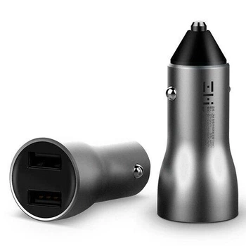 Автомобильное зарядное устройство Zmi Car Charger with Display 18W серый