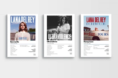 Набор постеров Lana Del Rey / Лана Дель Рей (Born to Die / Ultraviolence / Honeymoon)