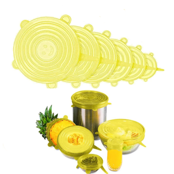 Силіконові кришки 6 шт Stretch and Fresh Yellow